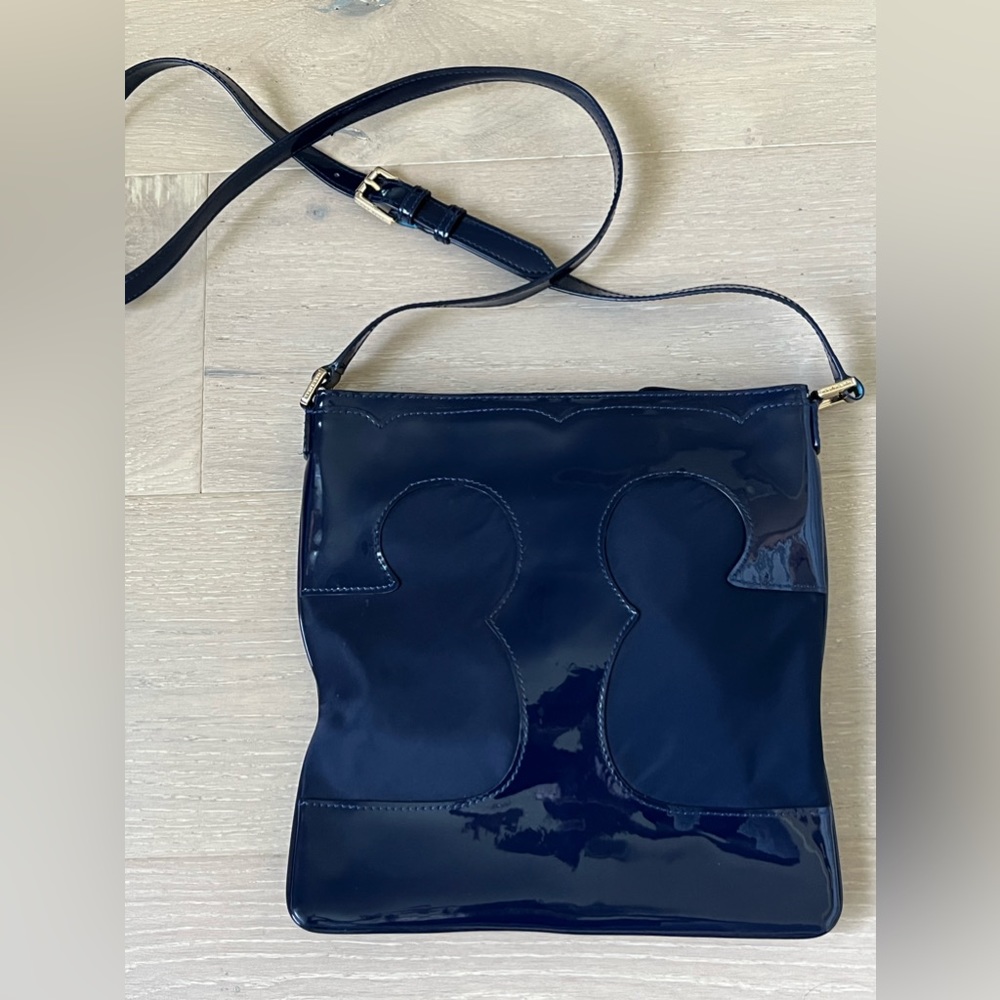 Tory Burch dark blue cross body purse bag